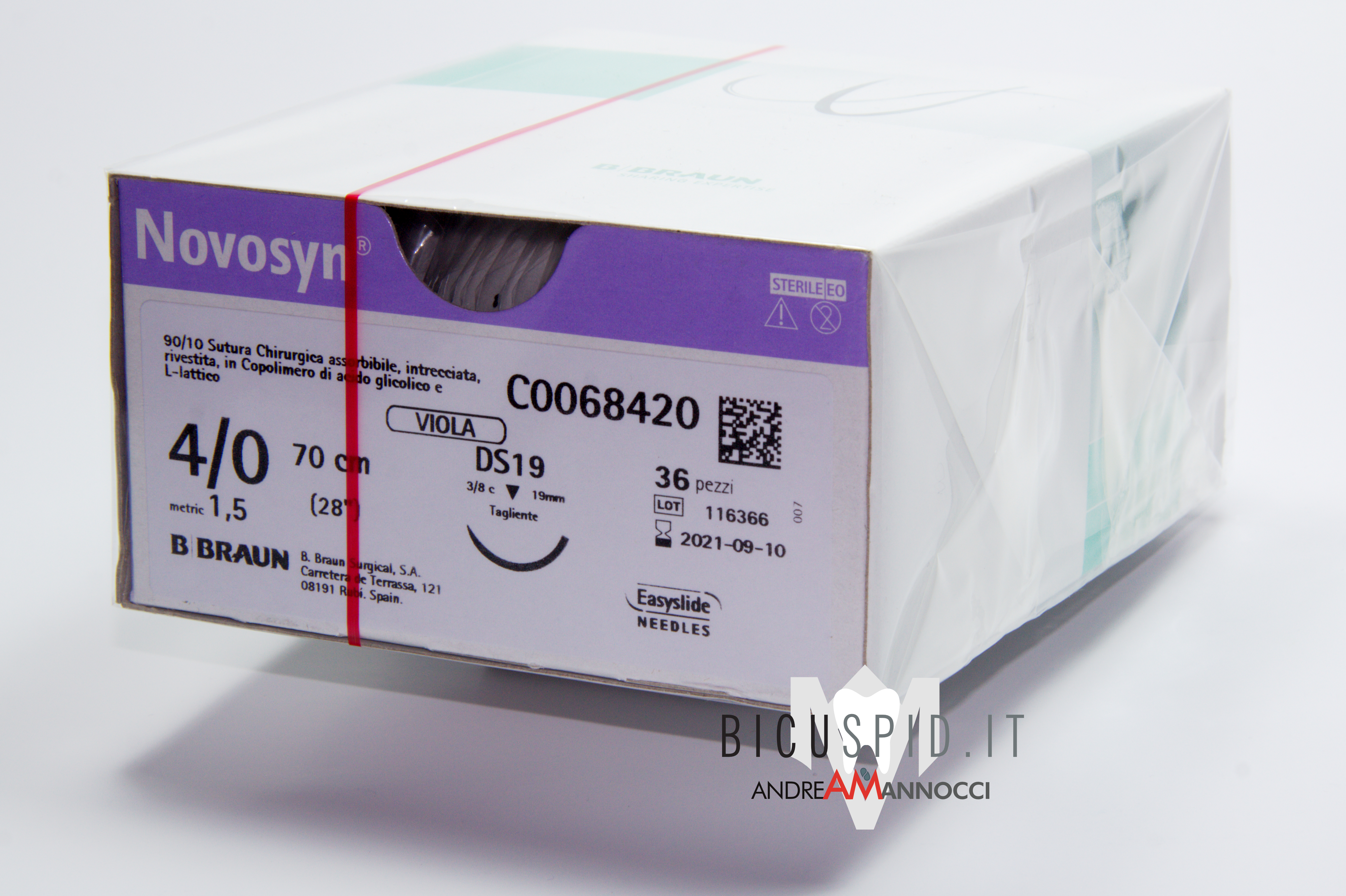 Novosyn suture assorbibili, B.Braun, Suture in PGLA, C0068420