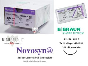 Novosyn suture assorbibili intrecciate tre ottavi di cerchio, 3/8 di cerchio