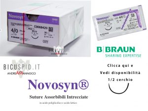 Novosyn suture assorbibili intrecciate 1/2 cerchio, mezzo cerchio